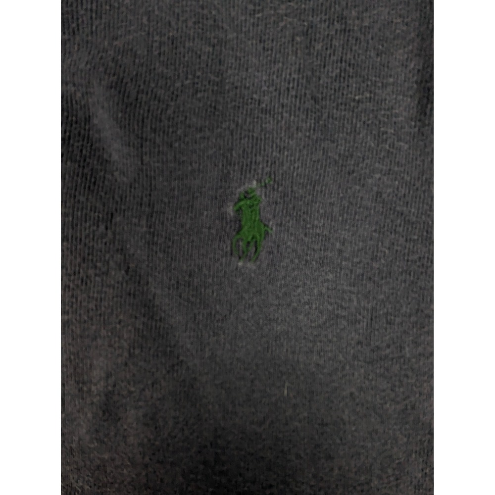 Polo Ralph Lauren Mens XXL Navy Blue Pima Cotton V-Neck Sweater Green Pony Logo - Picture 7 of 11